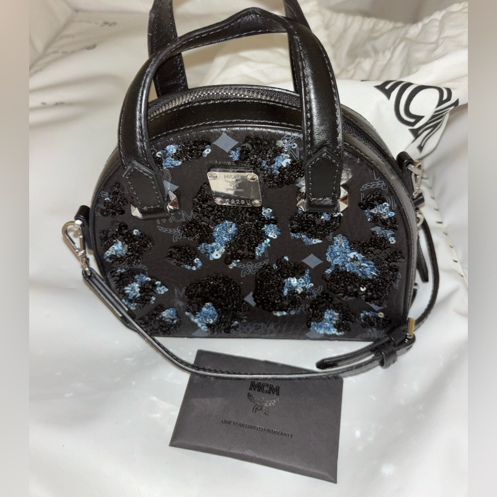COPY - Limited edition New MCM leopard print sequin hand/crossbody bag without …